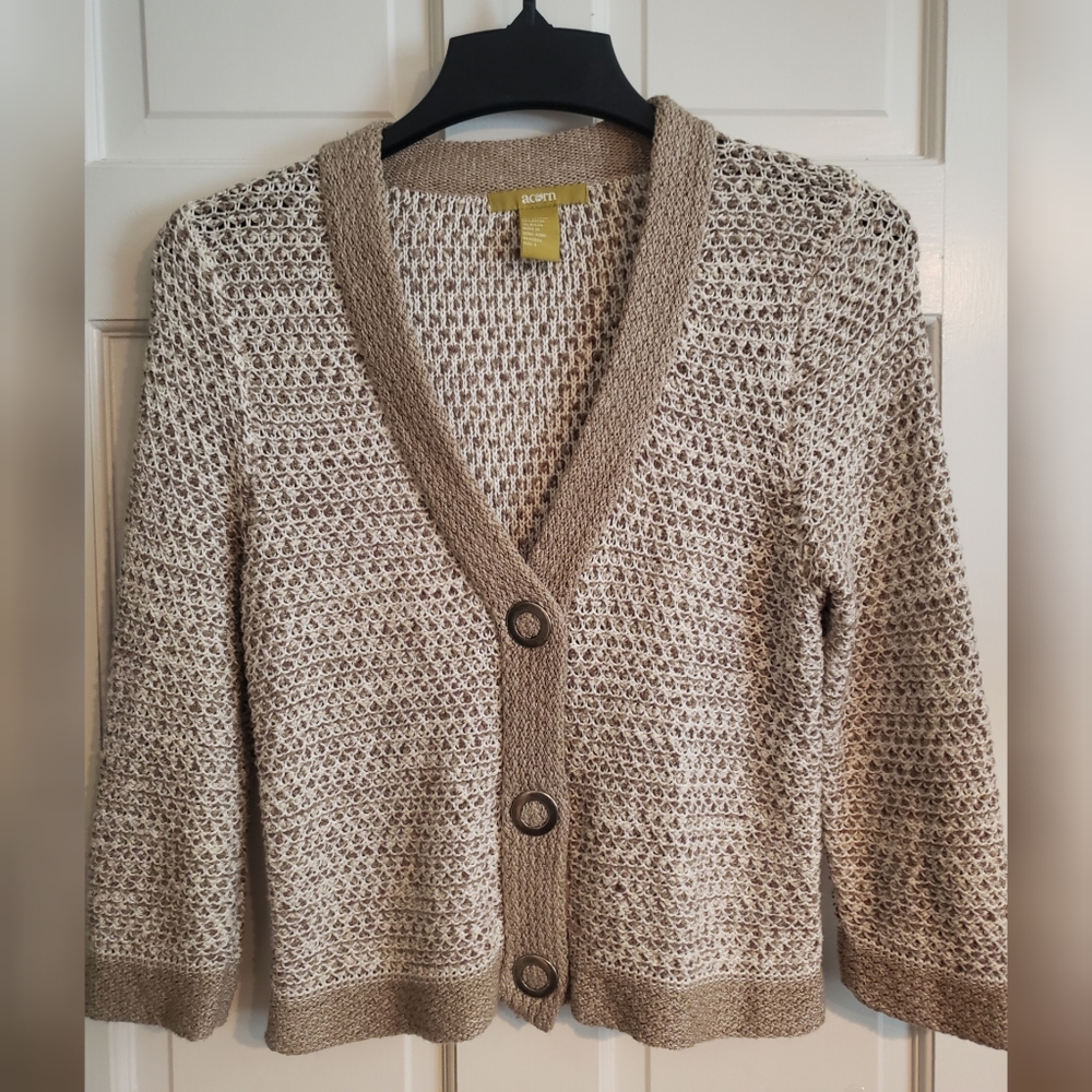 Acorn Crochet Knit Cardigan S